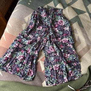 Vintage 90s Rayon Capri length pants floral